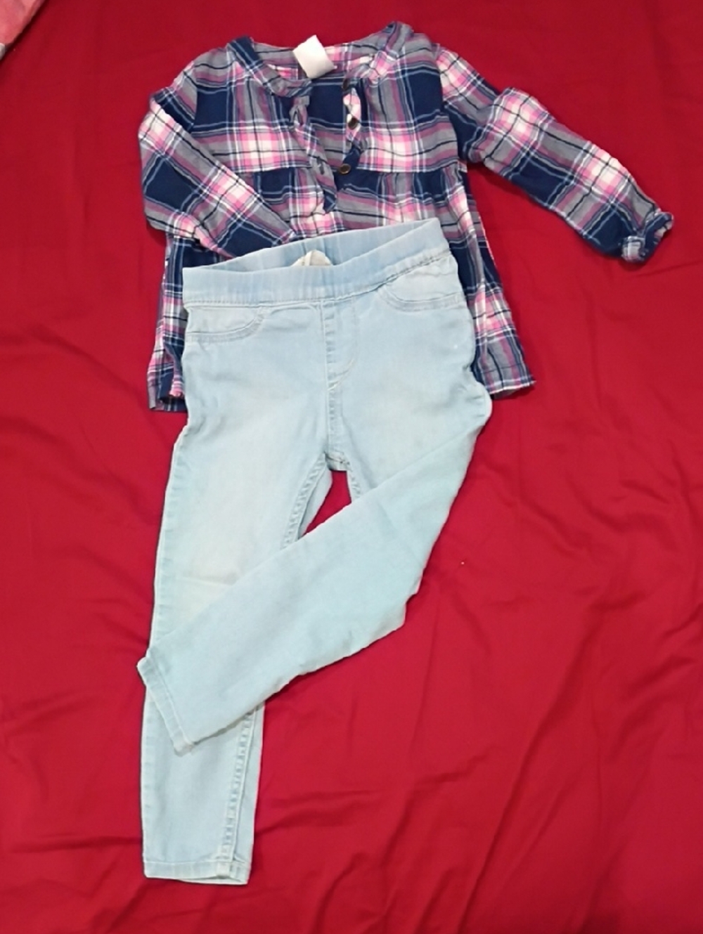 Carter's Navy Pink Plaid Button-Down Shirt